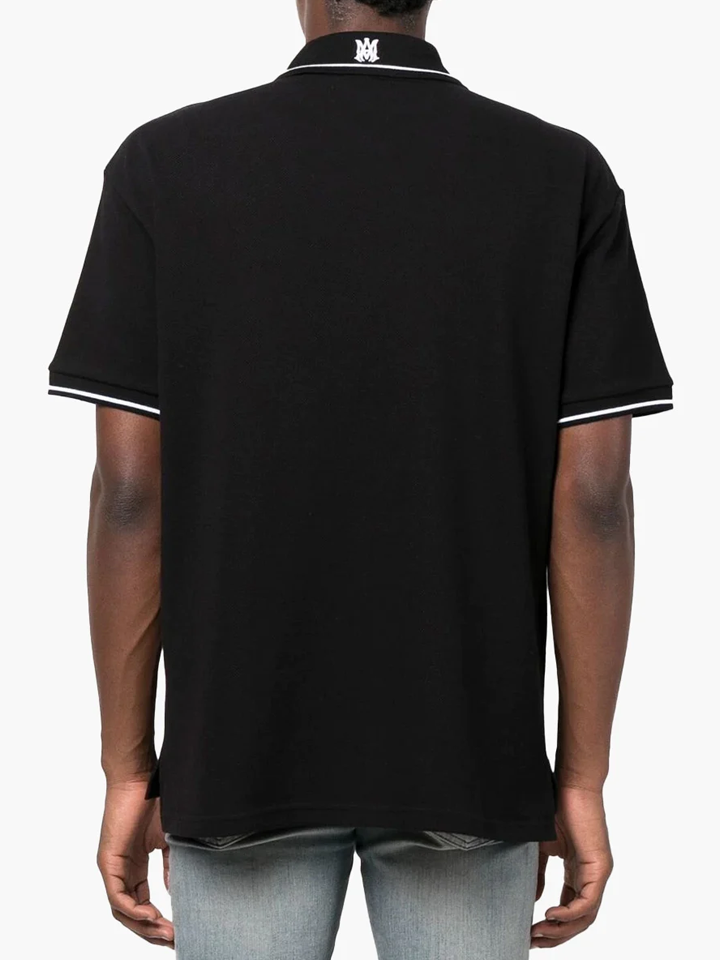 Amiri – Schwarzes Poloshirt mit MA-Logo