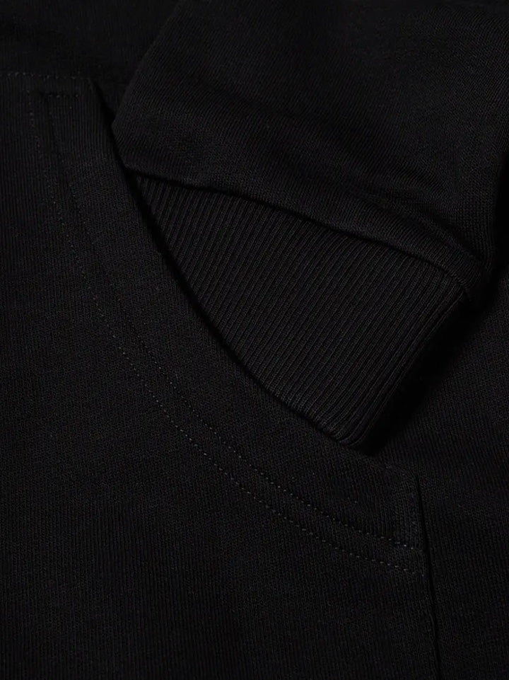 Burberry – Schwarzer Kapuzenpullover mit Reißverschluss und Streifendetail