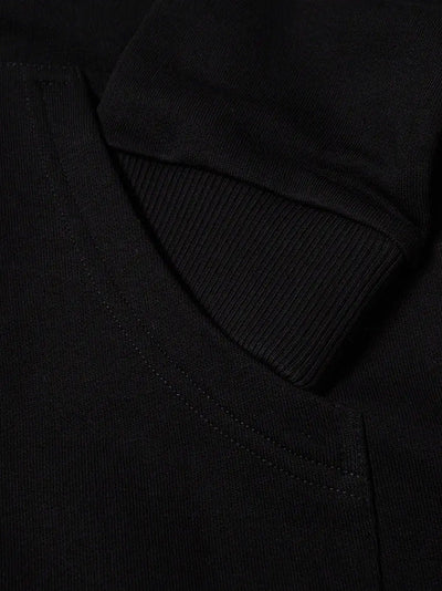 Burberry – Schwarzer Kapuzenpullover mit Reißverschluss und Streifendetail