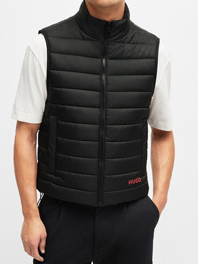 Hugo Boss – Gefütterte Weste „Brentino2341“ in Schwarz