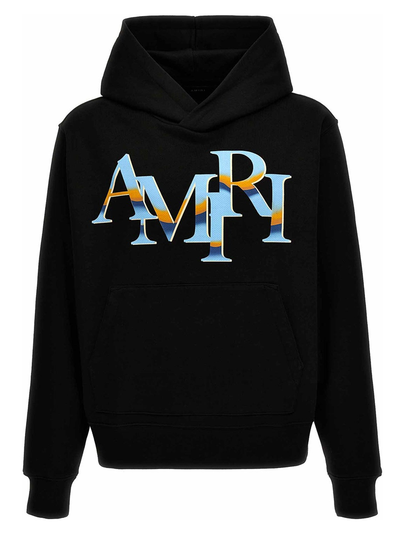 Amiri – Kapuzenpullover mit gestaffeltem Chrome-Logo in Schwarz