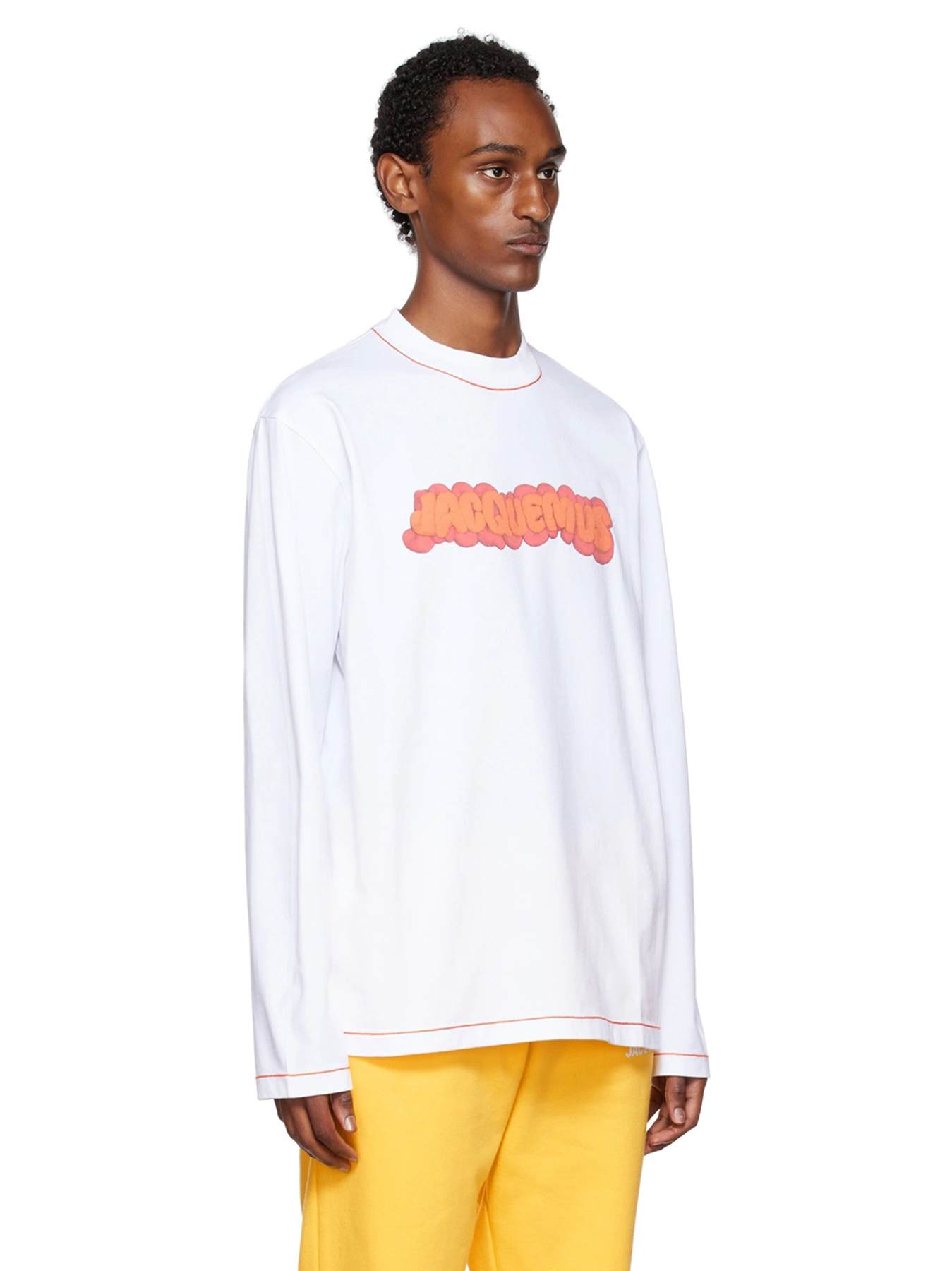 Jacquemus – Langärmliges T-Shirt mit Pate-a-Modeler-Print und Logo-Paste Le in Weiß
