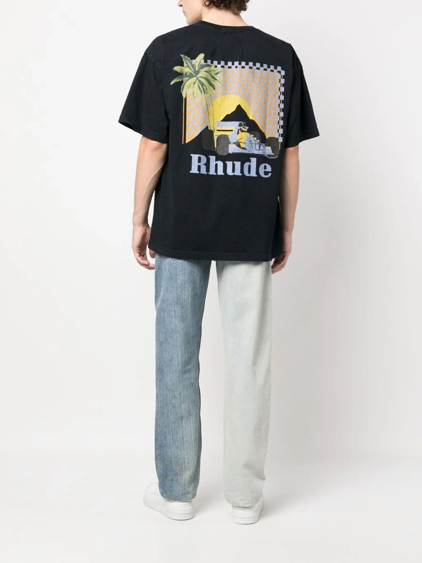 Rhude – T-Shirt „Moonlight Tropics“ mit Logo-Print in Schwarz