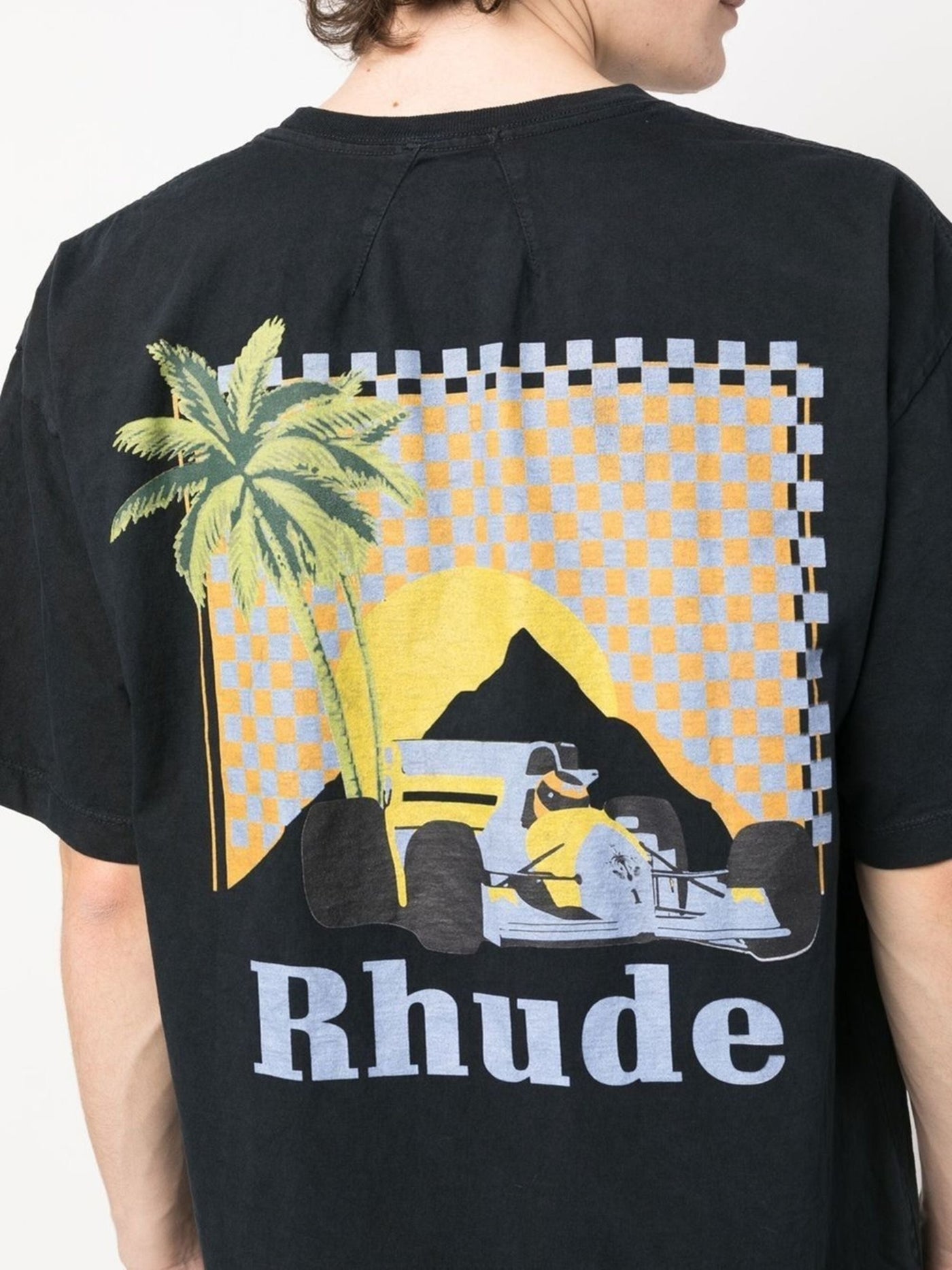 Rhude – T-Shirt „Moonlight Tropics“ mit Logo-Print in Schwarz