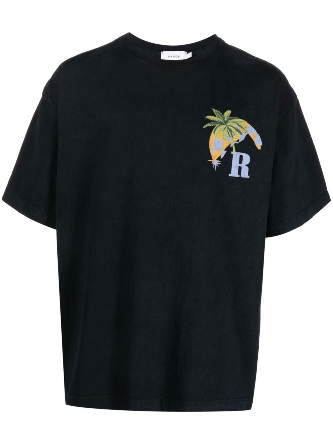 Rhude – T-Shirt „Moonlight Tropics“ mit Logo-Print in Schwarz