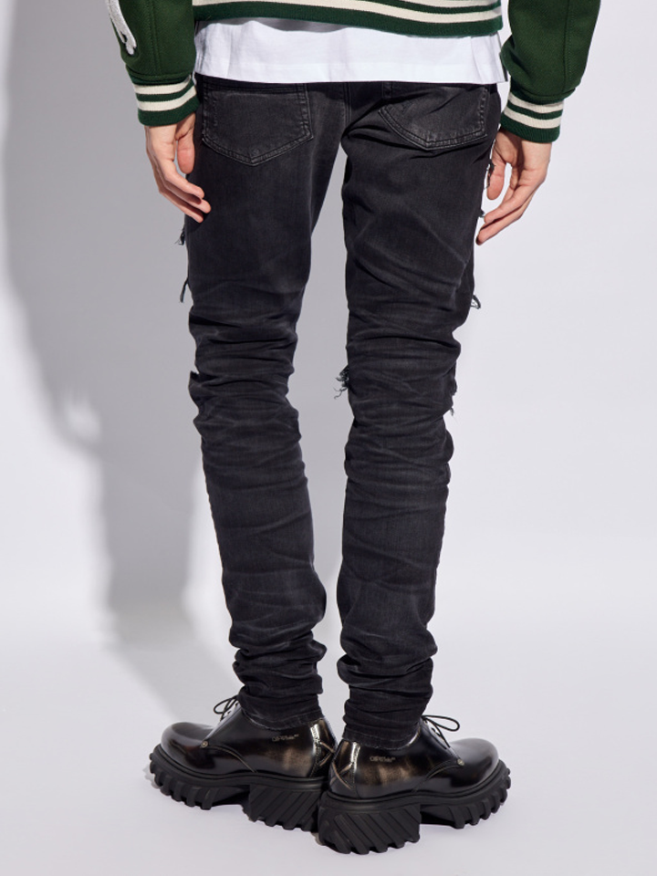 Amiri – Thrasher-Jeans mit Bandana-Camouflage-Muster in verblasstem Schwarz