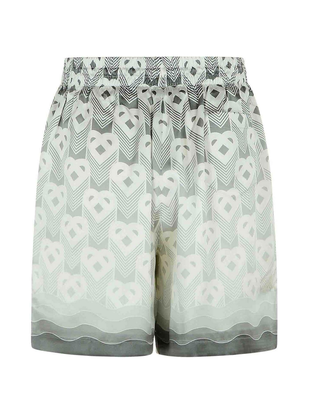 Casablanca – Seidenshorts mit Farbverlauf und Herz-Monogramm in Grau
