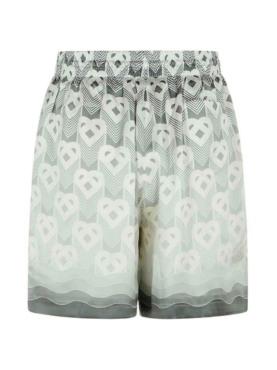 Casablanca – Seidenshorts mit Farbverlauf und Herz-Monogramm in Grau