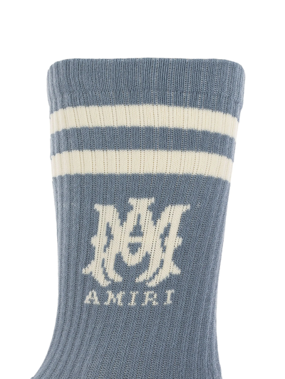 Amiri MA – Gestreifte Socken in Staubblau