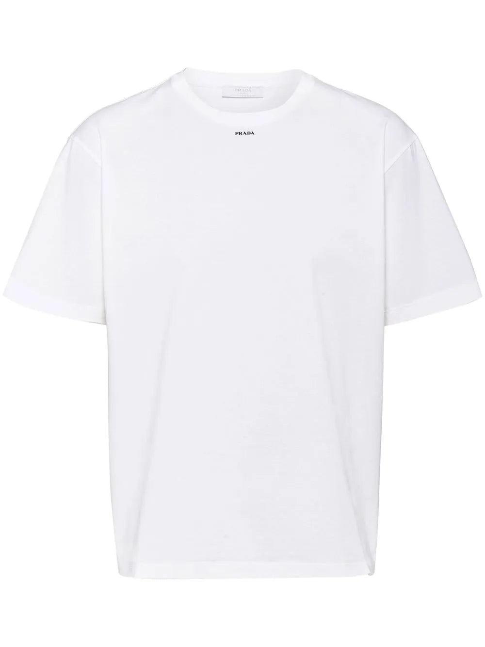 Prada – Weißes T-Shirt mit kleinem Logo-Print