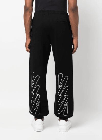 Off-White – Schmale Jogginghose mit Wellenkontur in Schwarz