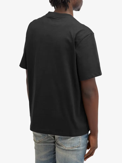 Amiri Black – T-Shirt mit versetztem Logo-Print in Schwarz