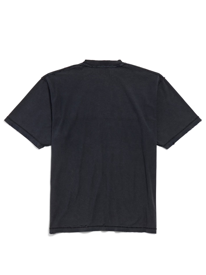 Balenciaga – T-Shirt mit Logo-Patch auf der Innenseite in Schwarz
