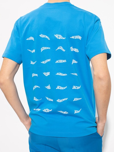 Jacquemus – T-Shirt mit Wellenlogo „Le Vague“ in Blau