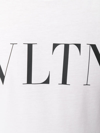 Valentino Black – Weißes T-Shirt mit auffälligem VLTN-Logoprint