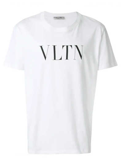 Valentino Black – Weißes T-Shirt mit auffälligem VLTN-Logoprint