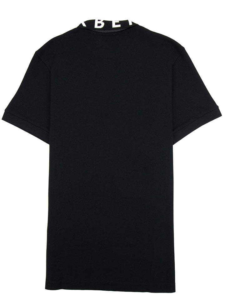 Burberry – Ryland – Schwarzes Poloshirt mit Blockkragen und Schriftzug