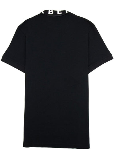 Burberry – Ryland – Schwarzes Poloshirt mit Blockkragen und Schriftzug