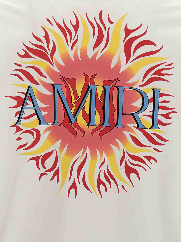 Amiri – Weißes T-Shirt mit Sonnenlogo