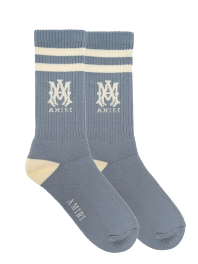 Amiri MA – Gestreifte Socken in Staubblau