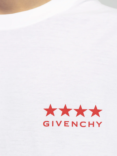 Givenchy – Weißes T-Shirt mit 4-Sterne-Logo-Aufdruck