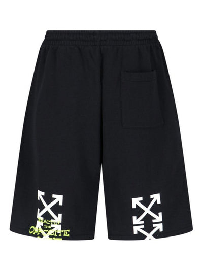 Off-White – Schwarze Sweatshorts mit Gegenpfeil