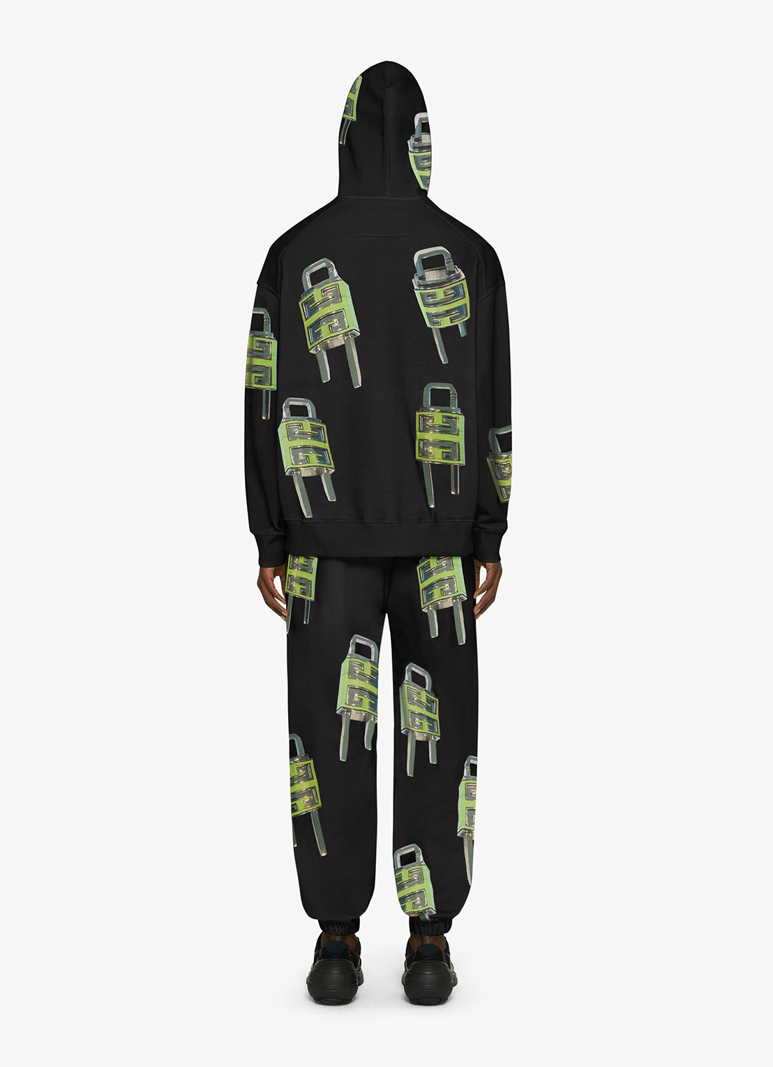 Givenchy – Oversize-Kapuzenpullover mit 4G-Lock-Logo in Schwarz