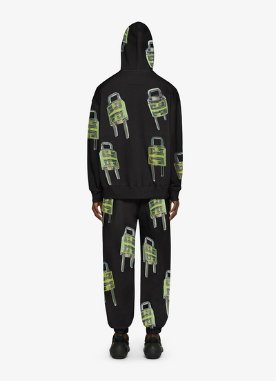 Givenchy – Oversize-Kapuzenpullover mit 4G-Lock-Logo in Schwarz