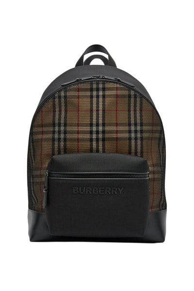 Burberry – Karierter Rucksack aus Netzstoff in Beige
