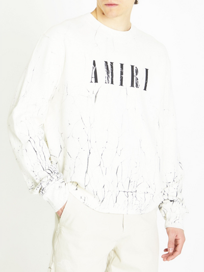 Amiri – Weißes Sweatshirt mit Cracked Dye-Core-Logo